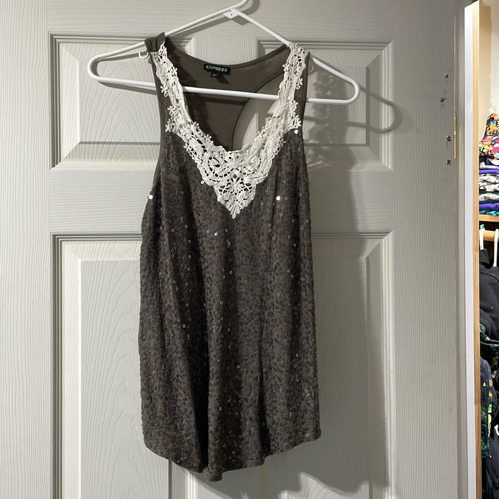 Express crochet sequin tank